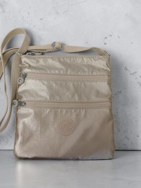 NWOT! Kipling Metallic Champagne Crossbody Bag